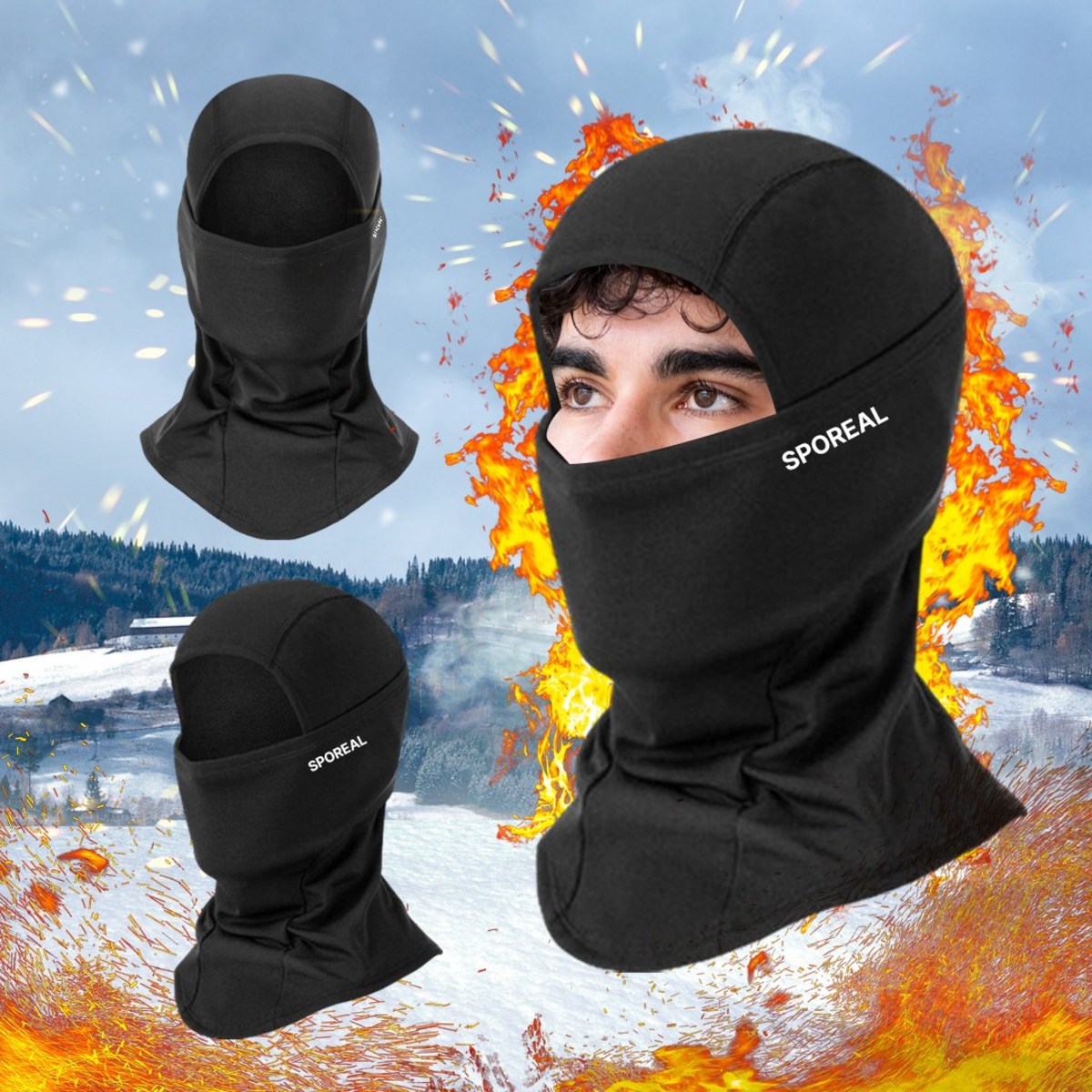 스포리얼 겨울 방한 스포츠 바라클라바 2p