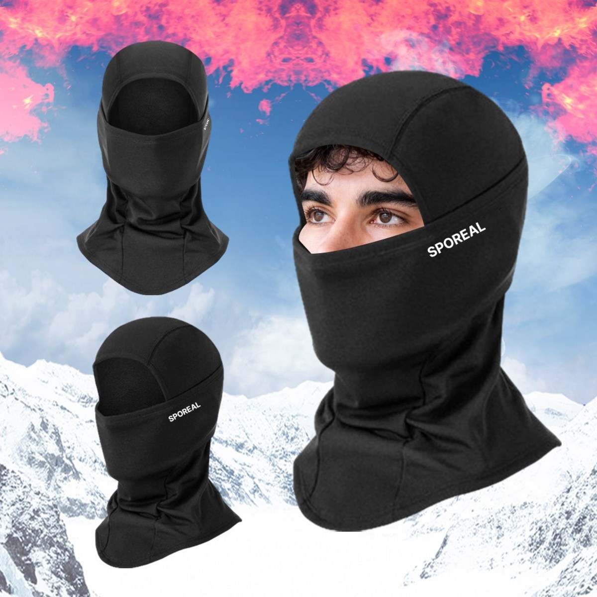 스포리얼 겨울 방한 스포츠 바라클라바 2p