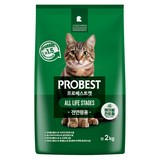 프로베스트 고양이 그린 전연령 기능성 사료, 헤어볼+장건강, 2kg, 1개