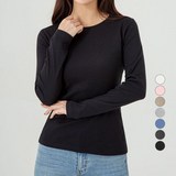 캐럿 여성용 데일리 슬림핏 긴팔 립 티셔츠