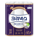 크리넥스 데코 앤 소프트 수딩플러스 천연펄프 3겹 고급롤화장지, 24개입