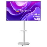 와이드뷰 4K UHD QLED 화이트에디션 스마트 TV + 클래식 삼탠바이미 이동식 TV 세트, 109cm(43인치), QWGE43UT1(TV), EKWBYME3822W(스탠드), 이동형 스탠드, 고객직접설치, 1개