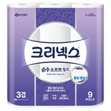 크리넥스 순수소프트 퀼트 천연펄프 3겹 롤화장지, 25m, 9롤, 1개