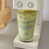 아카시아 레터링 홈카페 유리컵 380ml, 블루, 1개