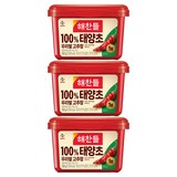 해찬들 100% 태양초 우리쌀 고추장, 500g, 3개