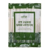 코멧 고급포장 일회용 나무젓가락, 1개, 100개