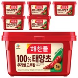 해찬들 100% 태양초 우리쌀 고추장, 1.8kg, 6개