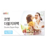 코멧 더블 지퍼백, 중(M), 100개입, 1개