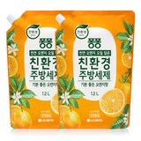 퐁퐁 친환경 주방세제 오렌지 리필, 1.2L, 2개