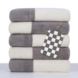 원이스토리 THE착한 선염 타일무늬 스퀘어 호텔 타월 200g 40수 면사, 라이트그레이, 5개