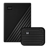 WD My Passport portable external hard drive + pouch WDBYFT0020BBK