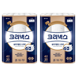 크리넥스 울트라클린 천연펄프 4겹 고급롤화장지, 25m, 30개입, 2개
