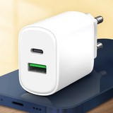 홈플래닛 20W 2포트 PD 고속충전기 (애플 아이폰 호환), 화이트, 1개