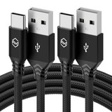 신지모루 USB-C 타입 더치 패브릭 케이블, 블랙, 1m, 2개