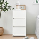 코멧 국내생산 모던 슬림서랍장, 화이트, 3단