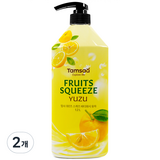 탐사 후르츠 스퀴즈 바디워시 유자, 1.2L, 2개