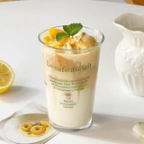 아카시아 레터링 홈카페 유리컵 380ml, 그린, 1개
