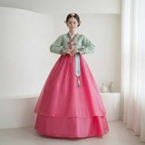 조에온 여성 개량 전통 한복 상하 세트 A552, 그린, L, 1개