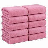 FASEN 호텔수건 먼지없는 프리미엄 극세사 타올 세면 타월 집들이 선물 406 GSM 수건, 08베이비 핑크, 15개