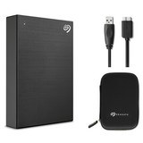 씨게이트 One Touch HDD 외장하드 STKZ5000400 데이터복구+암호화 기능+파우치+USB케이블, 블랙
