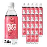 잇더핏 제로팝 납작복숭아맛 애사비소다 제로 탄산음료, 500ml, 24개