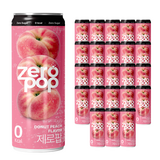 잇더핏 제로팝 납작복숭아맛 애사비소다 제로 탄산음료, 250ml, 24개