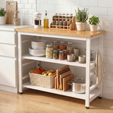 HOMEY NEST 철제 3단 수납장 최대 하중 350kg 거실 주방 다용도 조리대 겸용 보조 테이블 HZMBTC02, 화이트