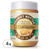 제이넛터 무가당 100% 땅콩버터 스무스, 500g, 4개