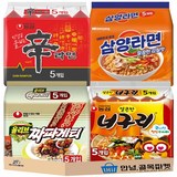 멀티라면 4종 세트 ( 신라면 + 짜파게티 + 삼양라면 + 얼큰 너구리 + 부스터 ), 1세트