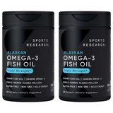 스포츠리서치 1040mg 오메가-3 피쉬 오일 트리플 스트렝스 소프트젤, 180정, 2개