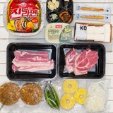 바베큐 세트 1등급 한돈 삼겹살+목살 캠핑세트 16종 캠핑밀키트 삼겹살풀세트 삼겹살+목살, 600g, 1세트