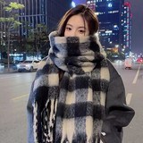 레드에셋 여성 겨울 목도리 체크 머플러