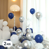 10 深藍色與銀色亮片 4色混合