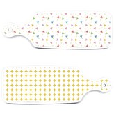 圓形圖案粉彩黃, Happy三角圖案 × 1套