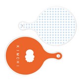 圓形圖案粉彩藍色, 泡菜橘 × 1套