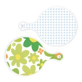 圓形圖案粉藍色, floral 迎春花 × 1套