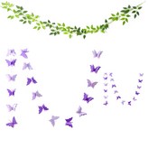 紫色(蝴蝶掛旗), 混合色(葉子掛旗) × 1套