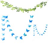 블루(나비 가랜드), 혼합색상(나뭇잎 가랜드) × 1세트