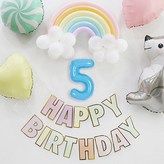 粉彩(掛旗), 天空藍(5號數字氣球 小) × 1套