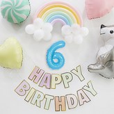 粉彩(掛旗), 天空藍(6號數字氣球 小) × 1套