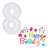 화이트(풍선), 레인보우(스티커) × 1세트