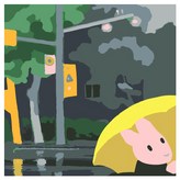 撐著黃色雨傘(B33) × 1個