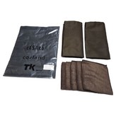 黑色(圍裙), 棕色(亞麻布), 棕色(抹布)