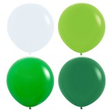 白色, 萊姆綠, 三葉草綠, 森林綠