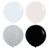 白色, 透明, 珍珠銀, 黑色