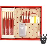 紅色（鉤針），Geomchi（編織環） × 1套