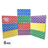 빨강 + 노랑 + 파랑 + 초록 + 보라