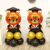金色(30cm氣球) + 黑色(30cm氣球) + 博士熊(鋁箔氣球)