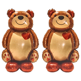 愛心小熊 咖啡色 + 紅色