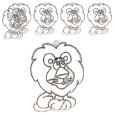 獅子 透明色 +黑色邊